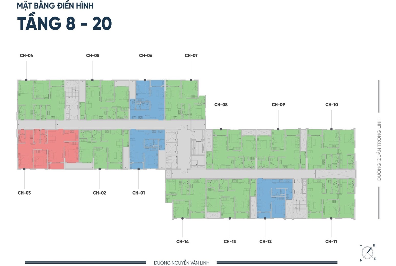 Hình 9 - Mặt bằng tầng 7-20 dự án sakura heights - fifa city