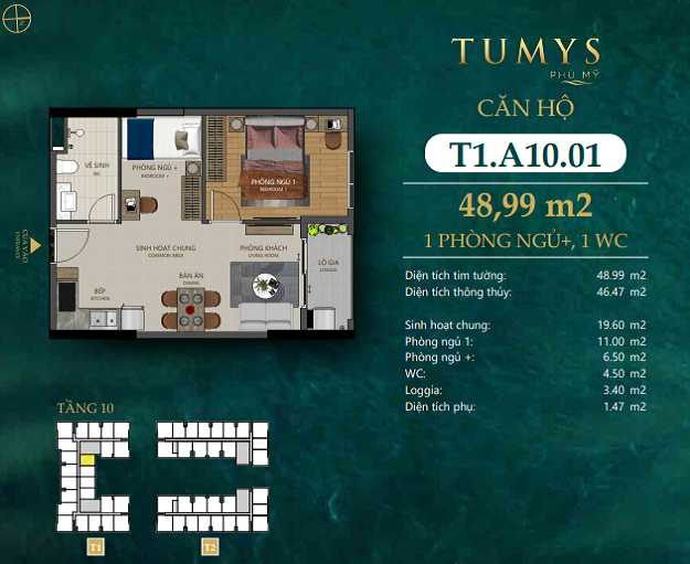 căn hộ điển hình 1 PN - 1