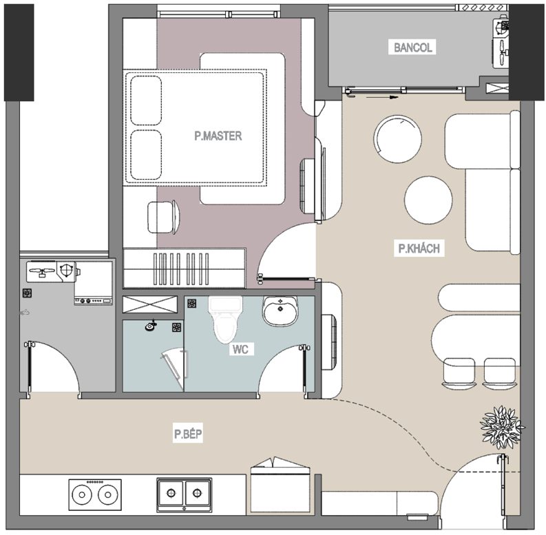 1-bedroom apartment Sakura Heights - FIFA City