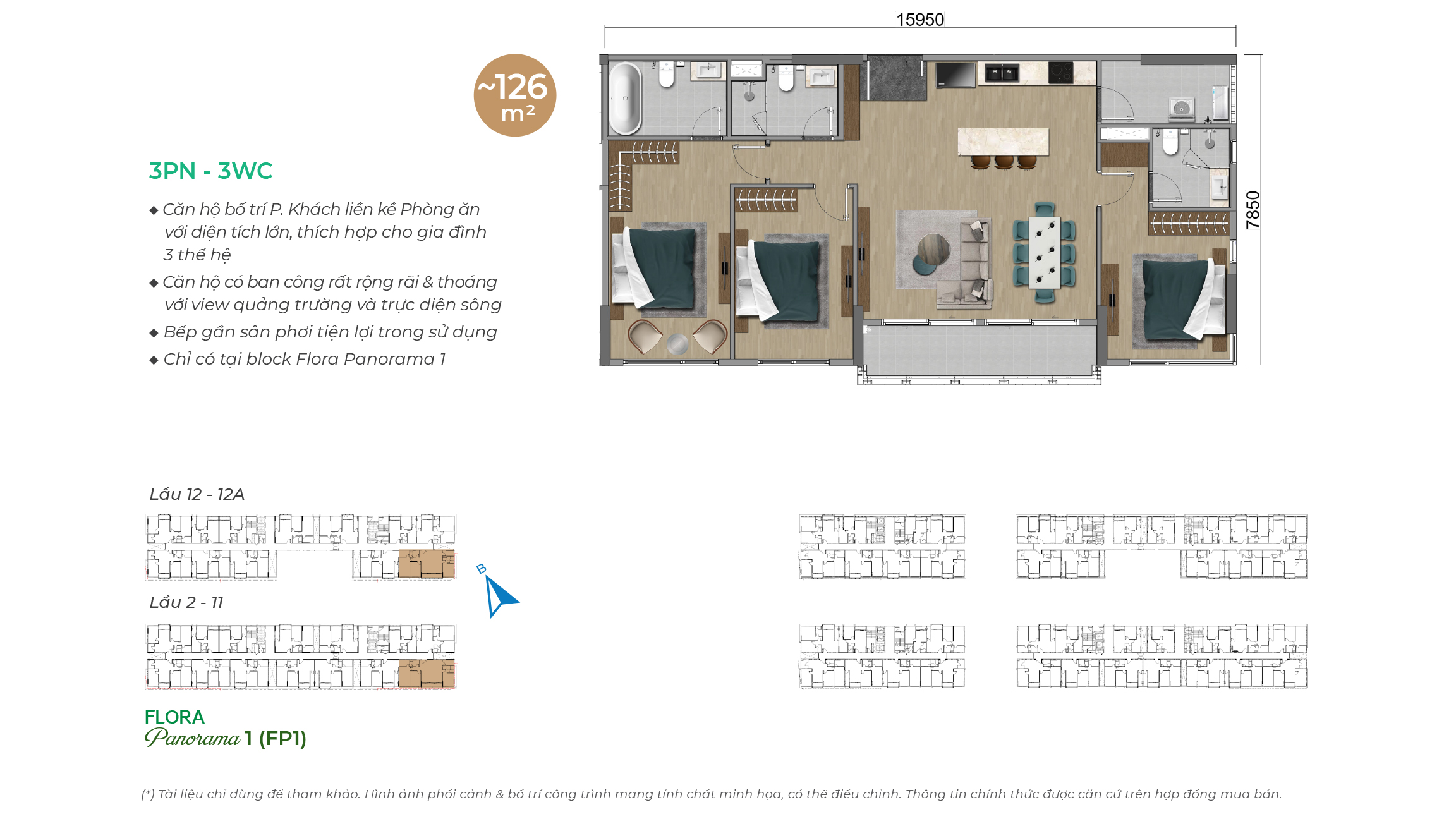mặt bằng căn hộ điển hình