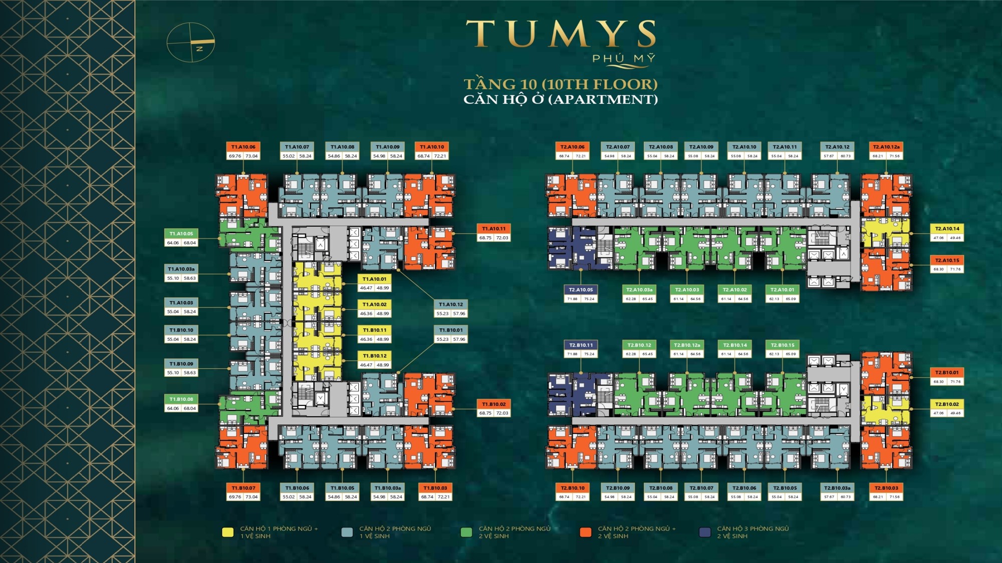 mat bang can ho dien hinh tumys phu my