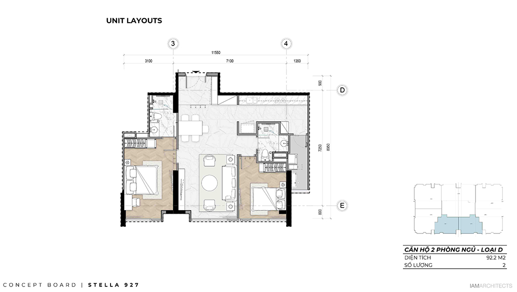 thiet ke can ho 2 phong ngu du an can ho stella residence1