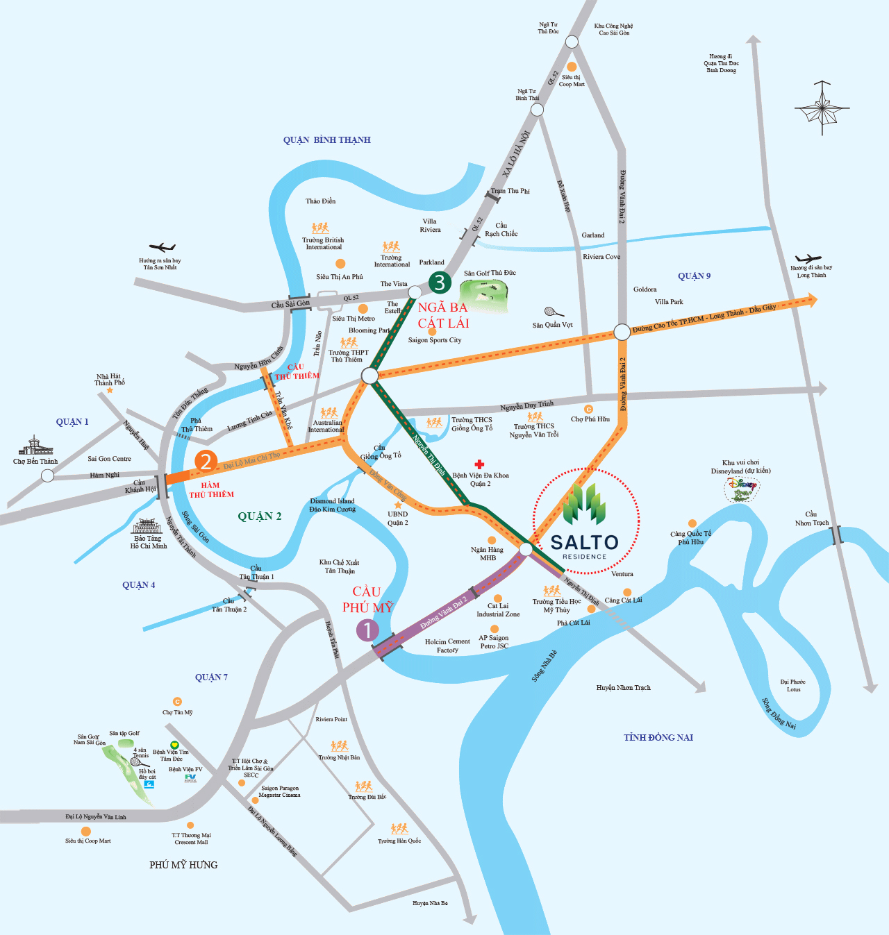 vị trí dự án Salto residence 1